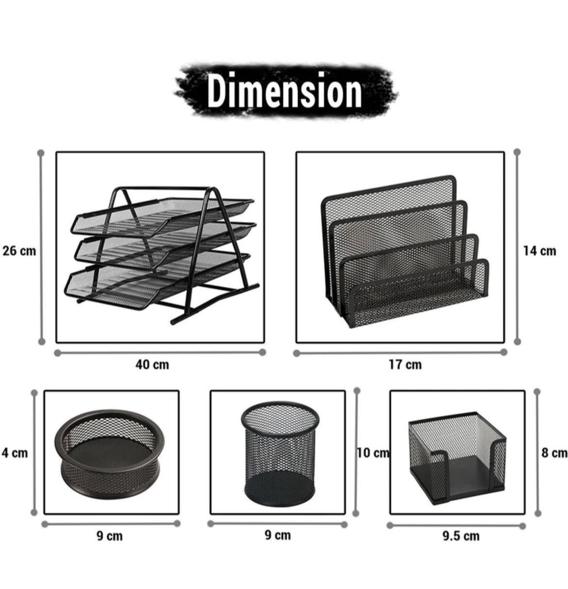 Ensemble de bureau 5 pièces en métal