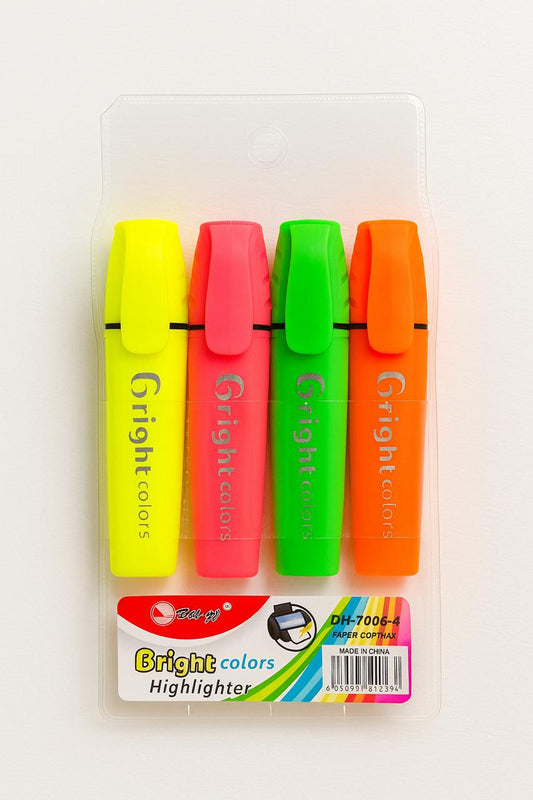 Pochette de 4 Fluorescents Couleurs assorties