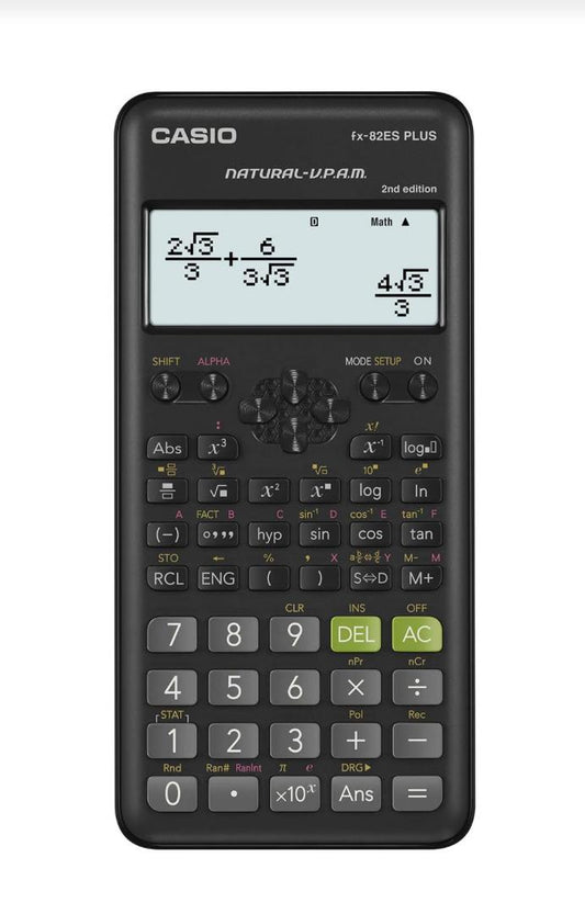 Casio Scientific Calculator FX-82ES Plus – Black With Case